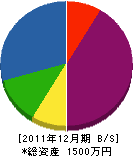 中島建設 貸借対照表 2011年12月期