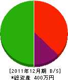 松葉土建 貸借対照表 2011年12月期