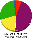志波組 貸借対照表 2012年11月期