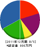 大川工業 貸借対照表 2011年12月期