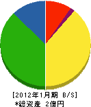 小田切塗装 貸借対照表 2012年1月期