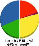 橋津塗料 貸借対照表 2011年7月期