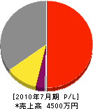 田向建設 損益計算書 2010年7月期