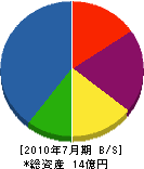 川西土木 貸借対照表 2010年7月期
