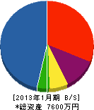 村松建設 貸借対照表 2013年1月期