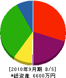 赤川組 貸借対照表 2010年9月期