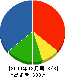 津田建設工業 貸借対照表 2011年12月期
