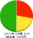 斉藤造園 貸借対照表 2011年12月期