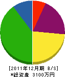 矢野電業社 貸借対照表 2011年12月期
