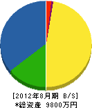 滝沢電気商会 貸借対照表 2012年8月期