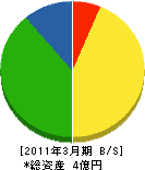 日本通信設備 貸借対照表 2011年3月期