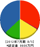 福戸山建設 貸借対照表 2012年7月期