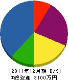 田中電器 貸借対照表 2011年12月期