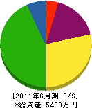 西日本電設 貸借対照表 2011年6月期