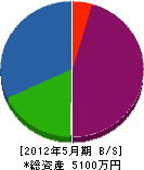 蛭田四方工業 貸借対照表 2012年5月期