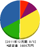 小川塗装店 貸借対照表 2011年12月期