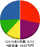 長澤工務店 貸借対照表 2010年8月期