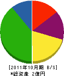 石井石材 貸借対照表 2011年10月期