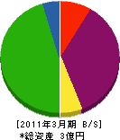 鶴ヶ坂開発 貸借対照表 2011年3月期