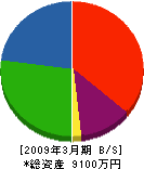 田越工務店 貸借対照表 2009年3月期