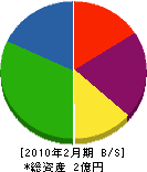 *真建設 貸借対照表 2010年2月期 *真建設 貸借対照表 2010年2月期