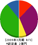 矢野建設 貸借対照表 2009年3月期