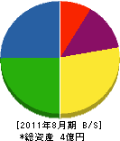 田辺電機 貸借対照表 2011年8月期
