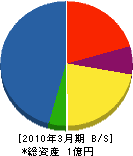 岸工務店 貸借対照表 2010年3月期