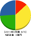 金澤建設 貸借対照表 2011年8月期