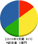 篠*建設 貸借対照表 2010年9月期 篠*建設 貸借対照表 2010年9月期
