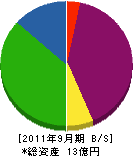 飯田建設工業 貸借対照表 2011年9月期