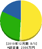 夏目水道 貸借対照表 2010年12月期